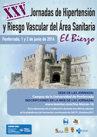 Ampliar imagen - XXIV JORNADA DE HIPERTENSIN Y RIESGO VASCULAR DEL REA SANITARIA EL BIERZO - Ponferrada 3 y 4 de junio de 2015.