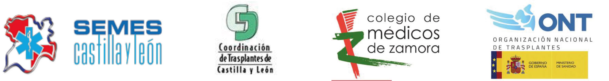 Logos SEMES, Coordinación de Transplantes de Castilla y León, Colegio de Médicos de Zamora, ONT y Coordinación de Trasplantes